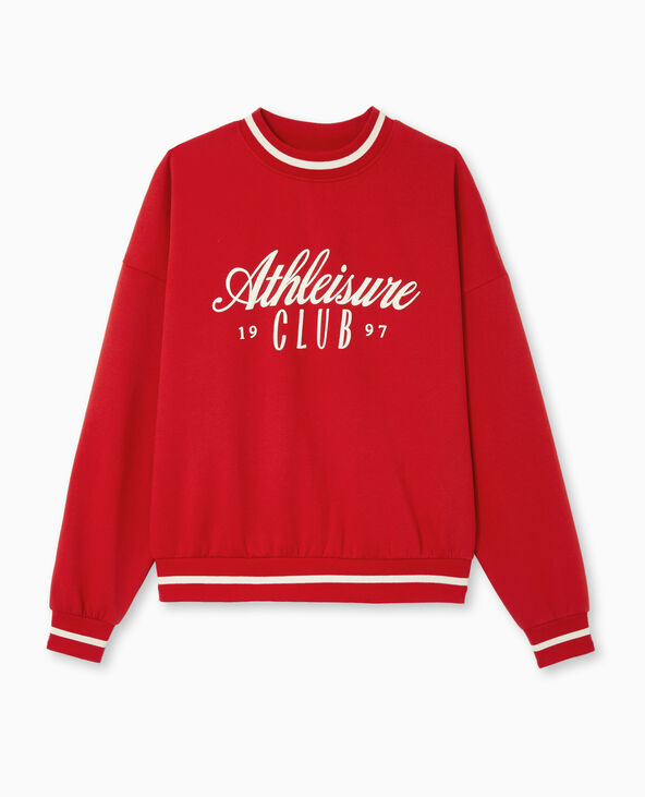 Sweat en molleton avec flocage rouge - Pimkie