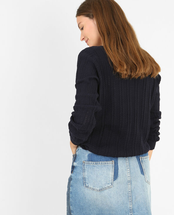 Pull ajouré bleu marine - Pimkie