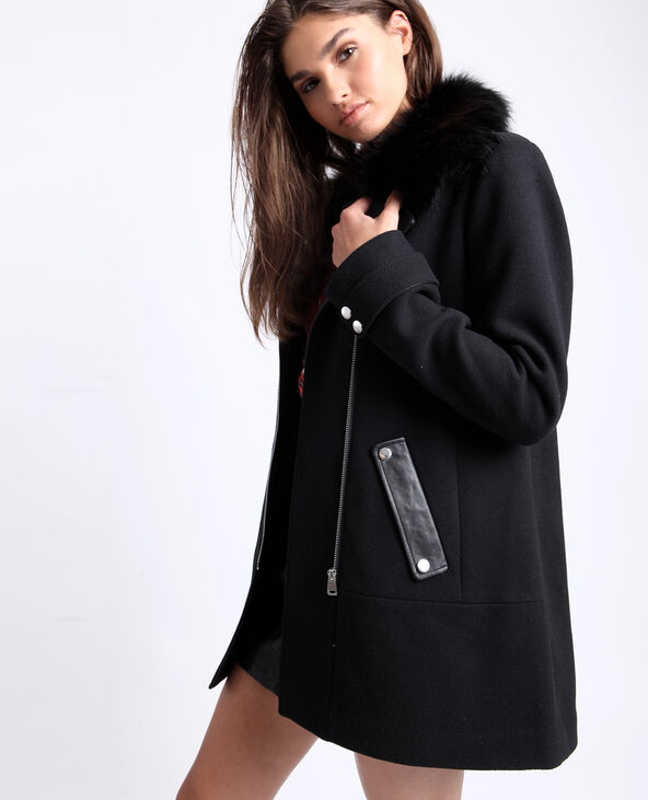 Manteau femme noir mi long deals