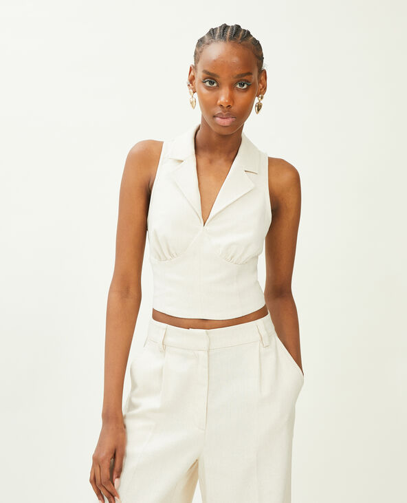 Top façon gilet de barman sable - Pimkie