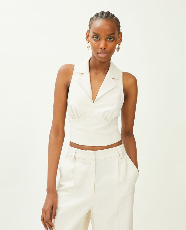 Top façon gilet de barman sable - Pimkie
