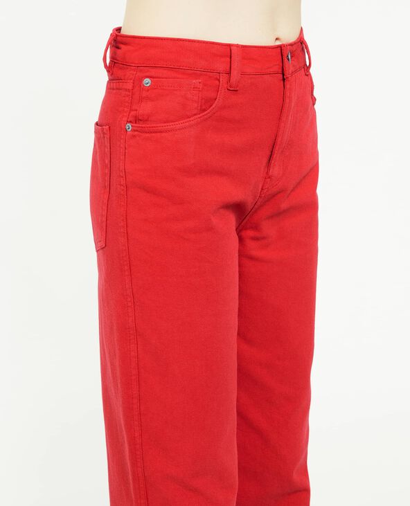 Jean droit et large rouge - Pimkie
