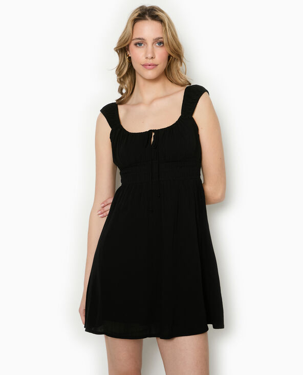 Robe bretelles encolure empire noir - Pimkie