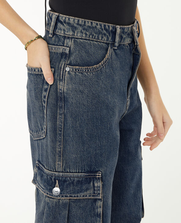 Jean cargo large effet dirty jaune - Pimkie