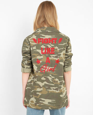 Veste army brodée vert kaki - Pimkie
