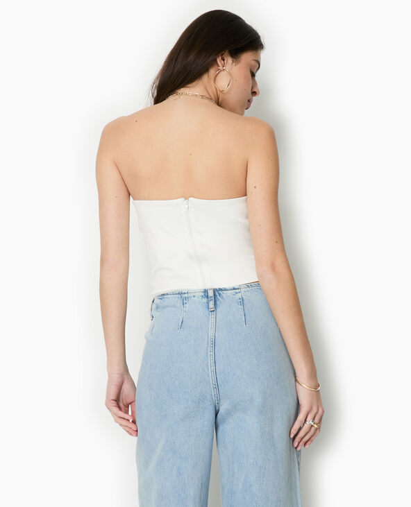 Top bustier avec balconnets coquillages blanc - Pimkie