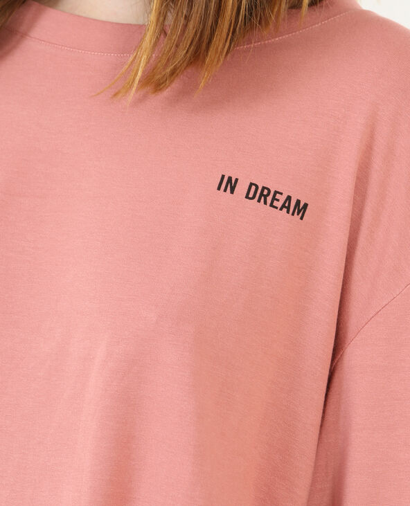 T-shirt ample à message rose clair - Pimkie
