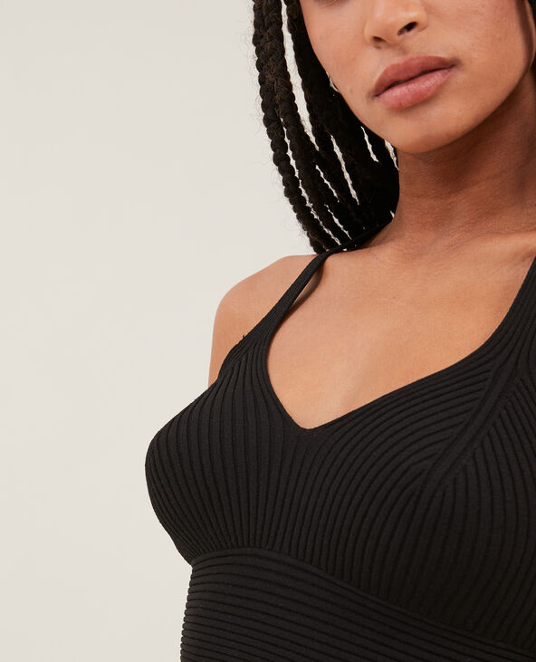 Brassière maille côtelée noir - Pimkie