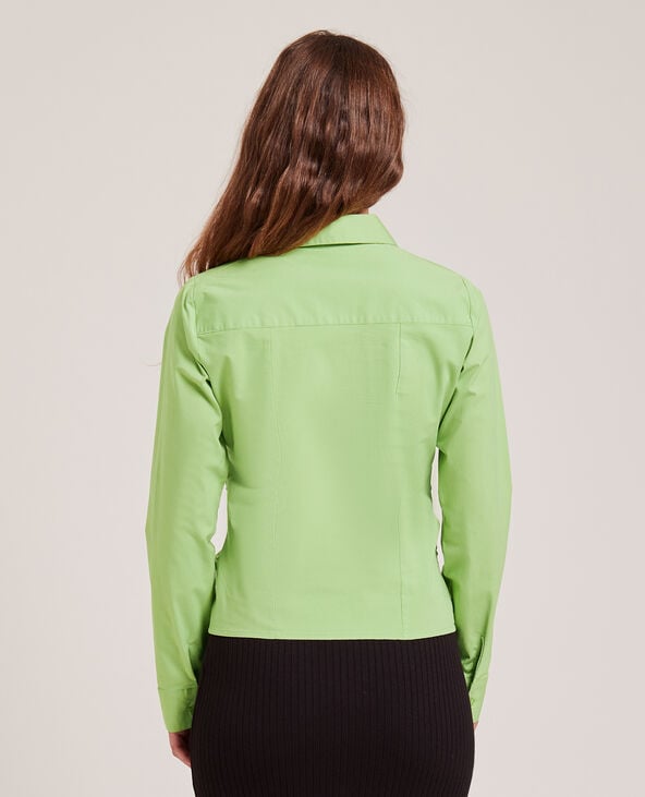 Chemise cintrée col V vert - Pimkie