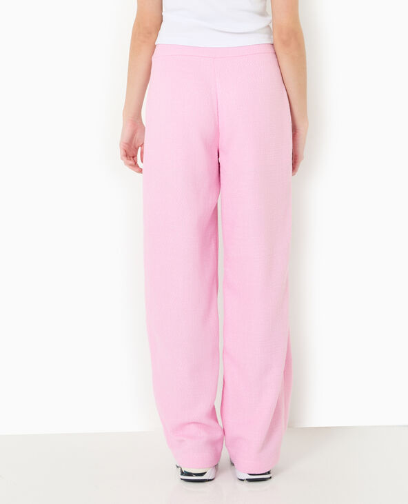 Pantalon droit en tweed rose - Pimkie
