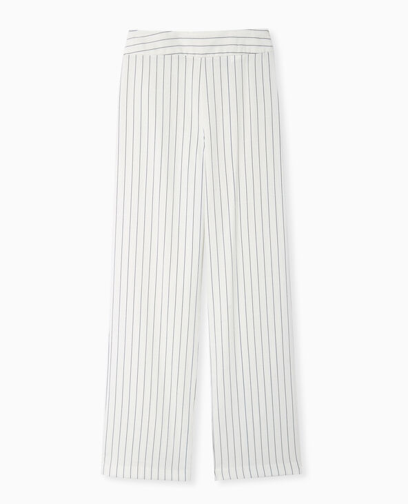 Pantalon droit rayé taille haute noir - Pimkie