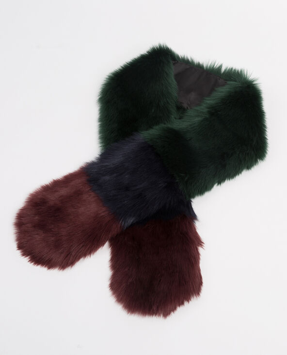 Echarpe en fausse fourrure tricolore vert foncé - Pimkie