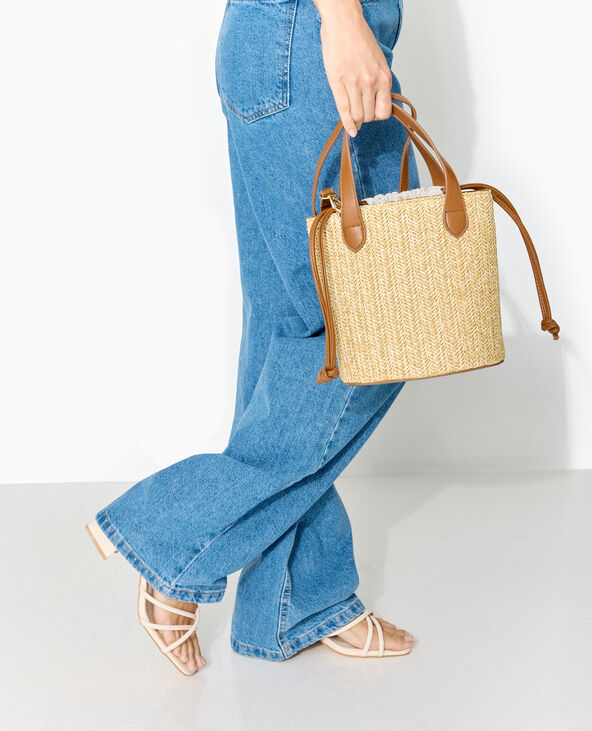 Sac seau en raphia beige - Pimkie