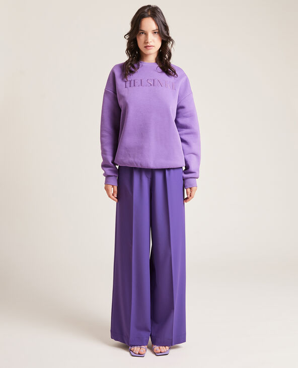 Pantalon large taille haute SMALL violet - Pimkie