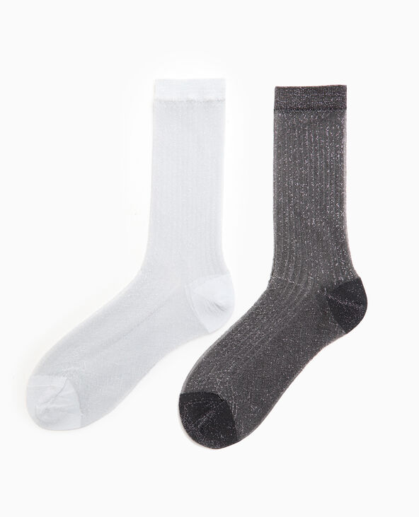 Lot de 2 paires de chaussettes avec lurex argenté - Pimkie