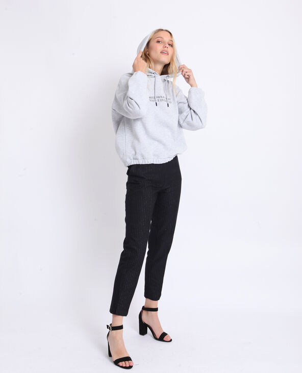 Sweat à capuche gris chiné - Pimkie