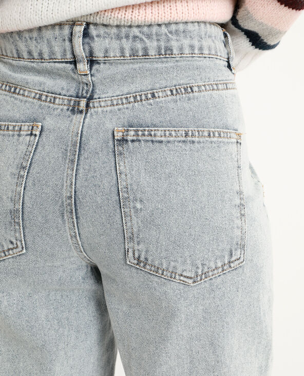 Jean straight mid waist Jean stoned - Pimkie