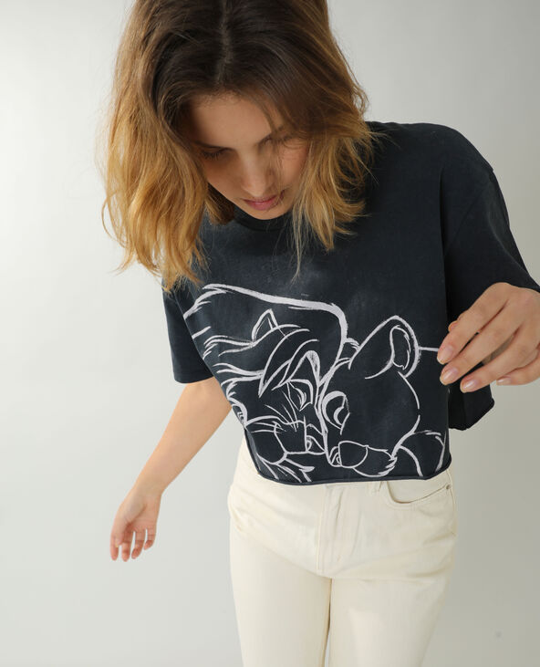 T-shirt cropped Le Roi Lion gris foncé - Pimkie