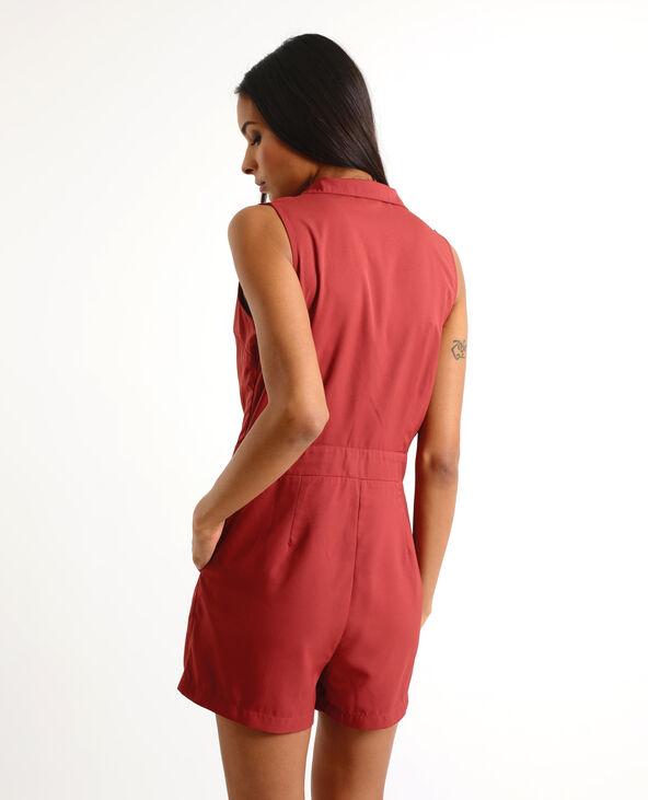 Combishort sans manches bordeaux - Pimkie