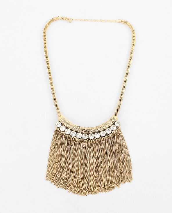 Collier strass et franges doré - Pimkie