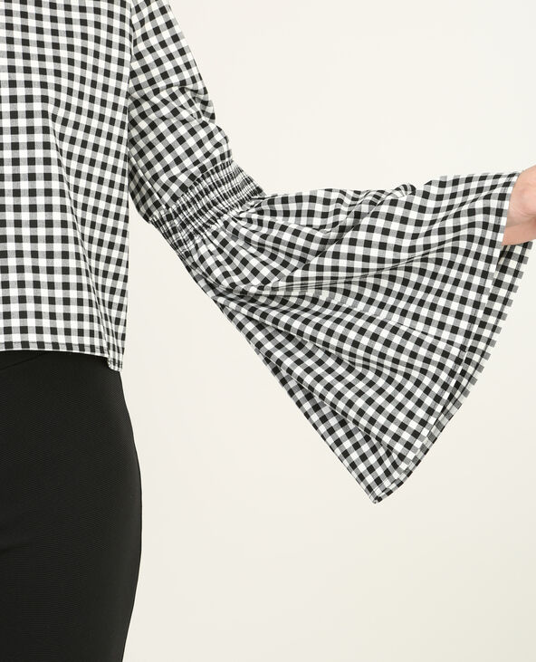 Top vichy dos ouvert noir - Pimkie