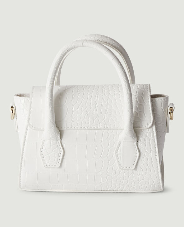 Mini-sac boxy effet croco blanc - Pimkie