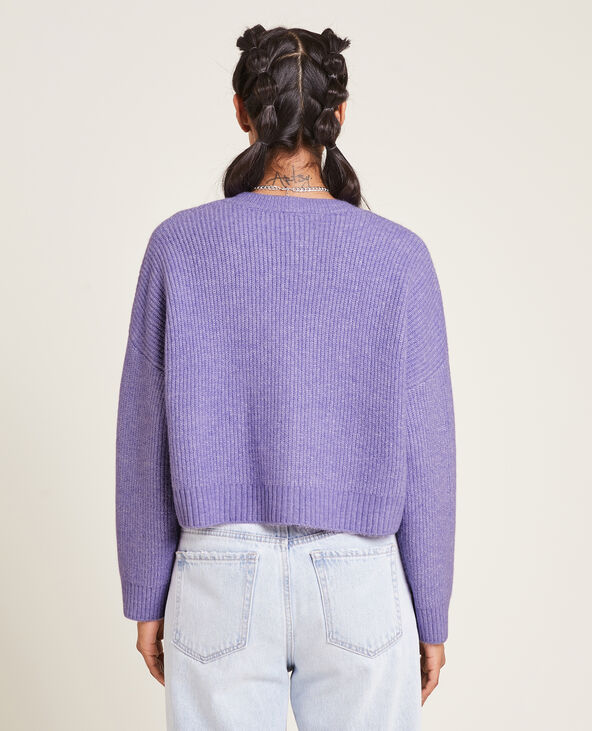 Gilet court en tricot violet - Pimkie