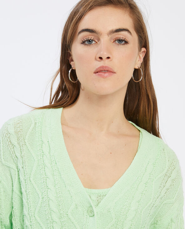 Gilet torsadé vert anis - Pimkie