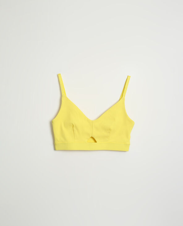 Brassière côtelée jaune - Pimkie
