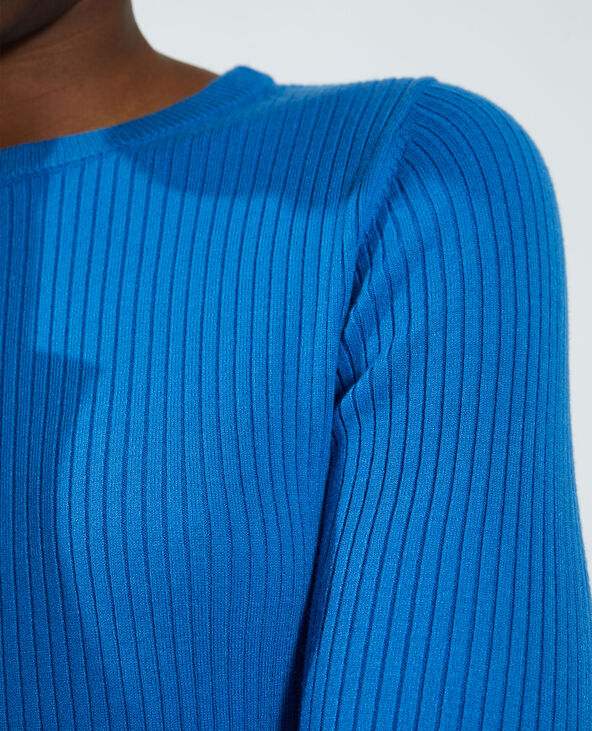 Pull côtelé bleu électrique - Pimkie