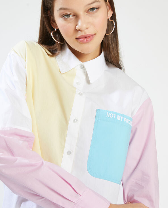 Chemise multicolore manches longues blanc - Pimkie