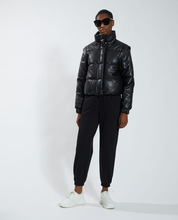 Doudoune en simili cuir noir - Pimkie
