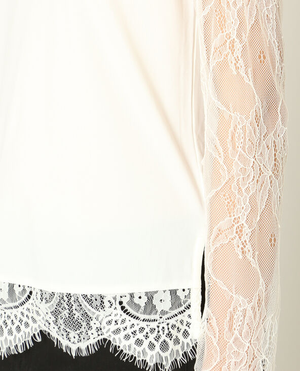 T-shirt en dentelle blanc - Pimkie