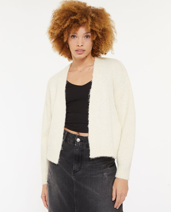 Gilet en maille sans boutons écru - Pimkie