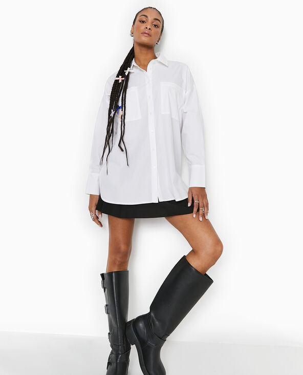 Chemise oversize unie blanc - Pimkie