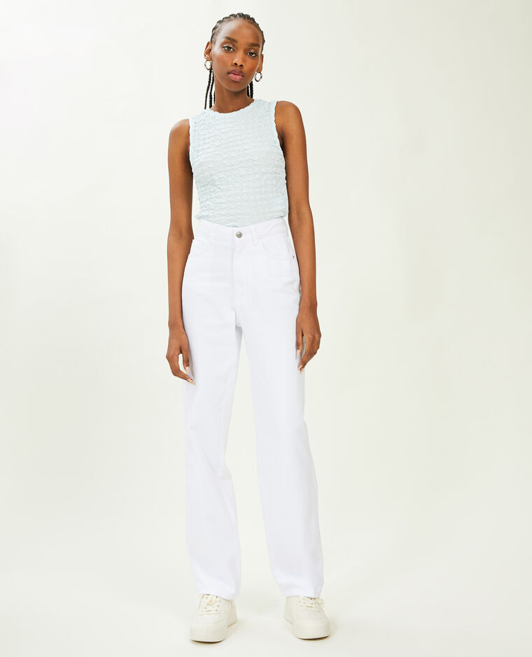 Jean straight taille haute blanc - Pimkie