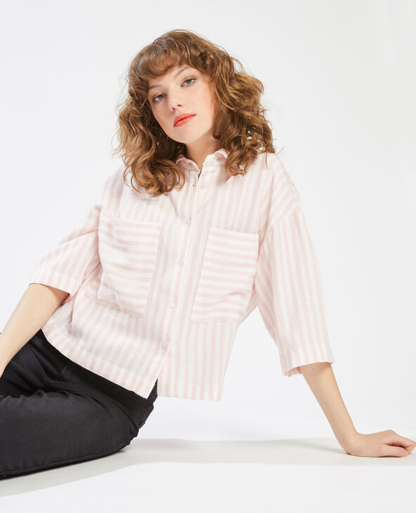 Chemise à rayures rose - Pimkie