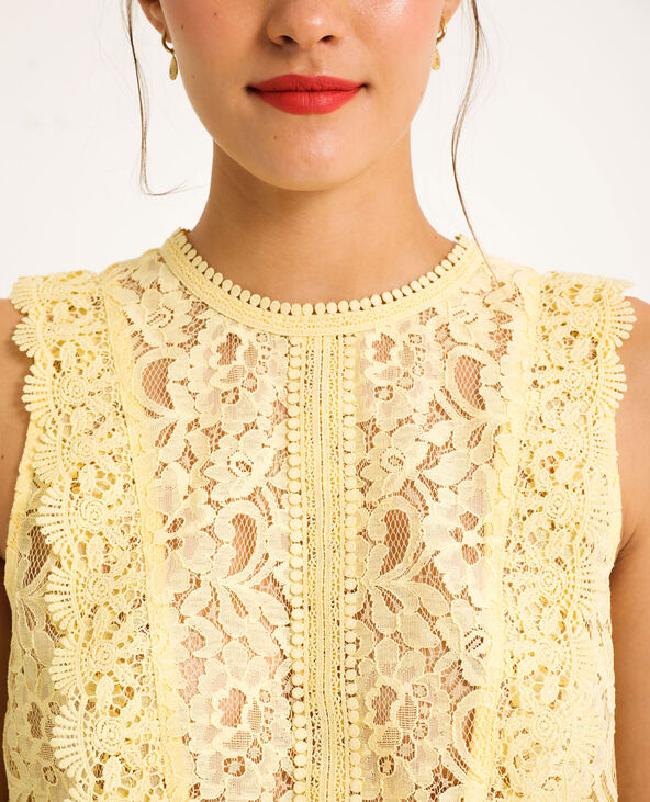 Chemisier en dentelle jaune - Pimkie
