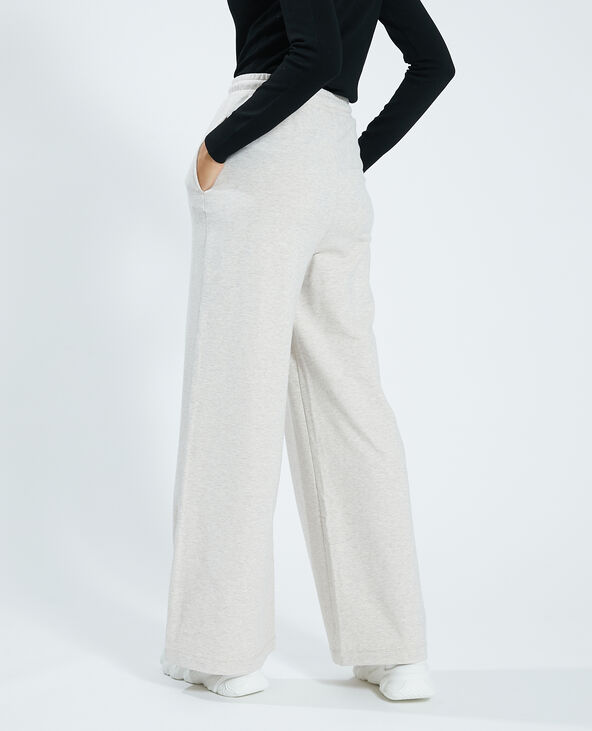 Pantalon large molleton beige chiné - Pimkie