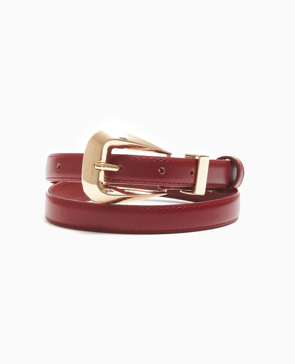Ceinture fine en simili cuir bordeaux - Pimkie