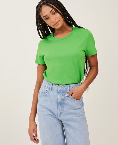 T-shirt basique col rond vert - Pimkie