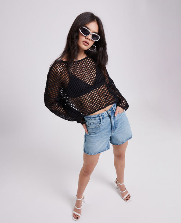 Short en jean taille haute bleu - Pimkie