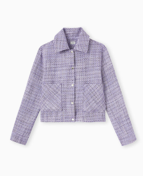 Veste droite en tweed lilas - Pimkie