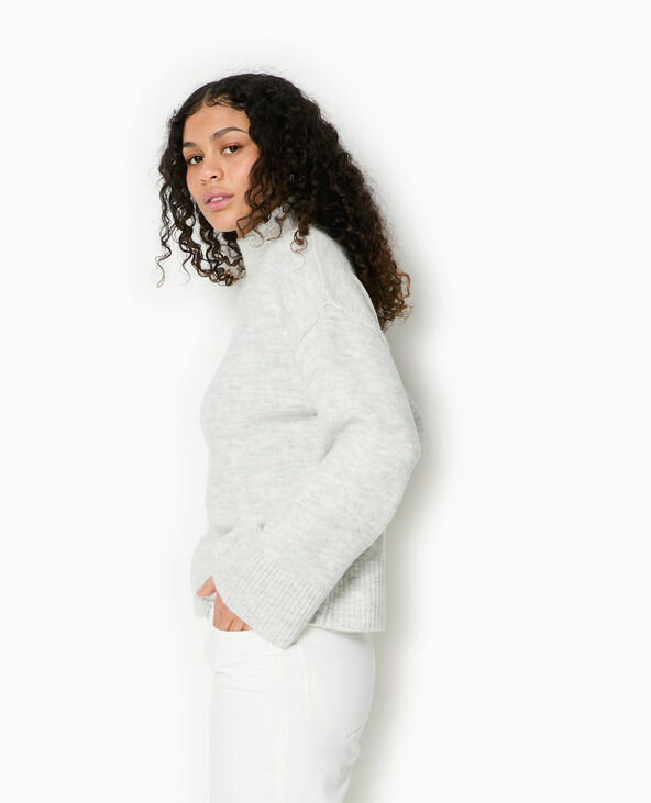 Pull col montant manches larges gris chiné - Pimkie