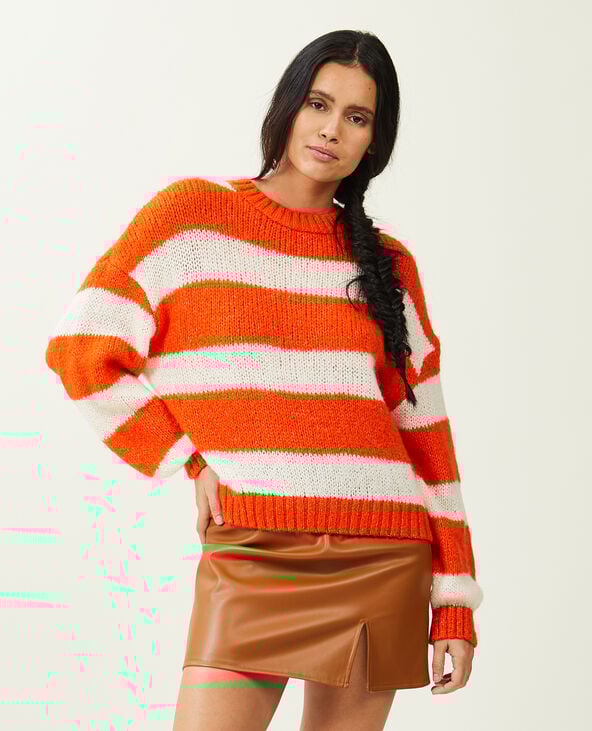 Pull col rond orange - Pimkie
