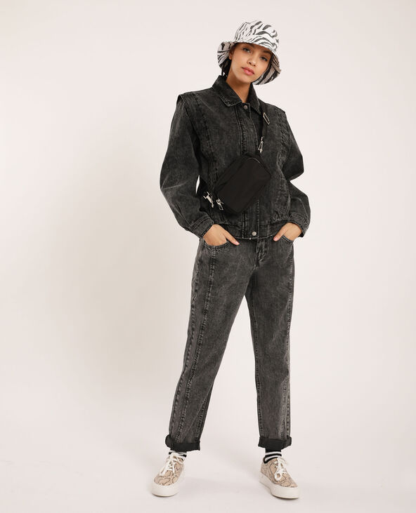 Veste en jean délavée gris foncé - Pimkie