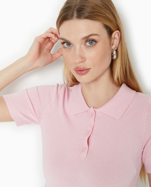 Polo en maille fine Rose poudré - Pimkie