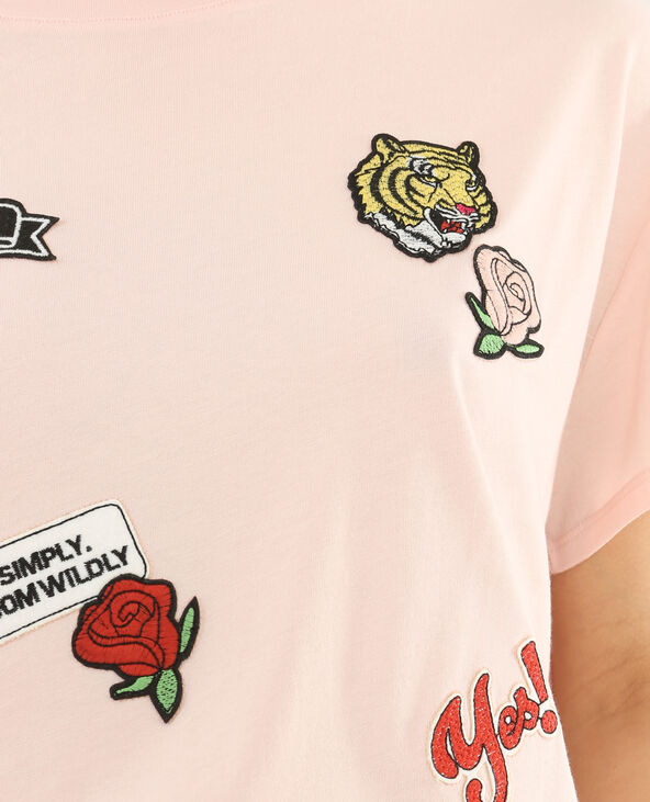 T-shirt patchs rose clair - Pimkie