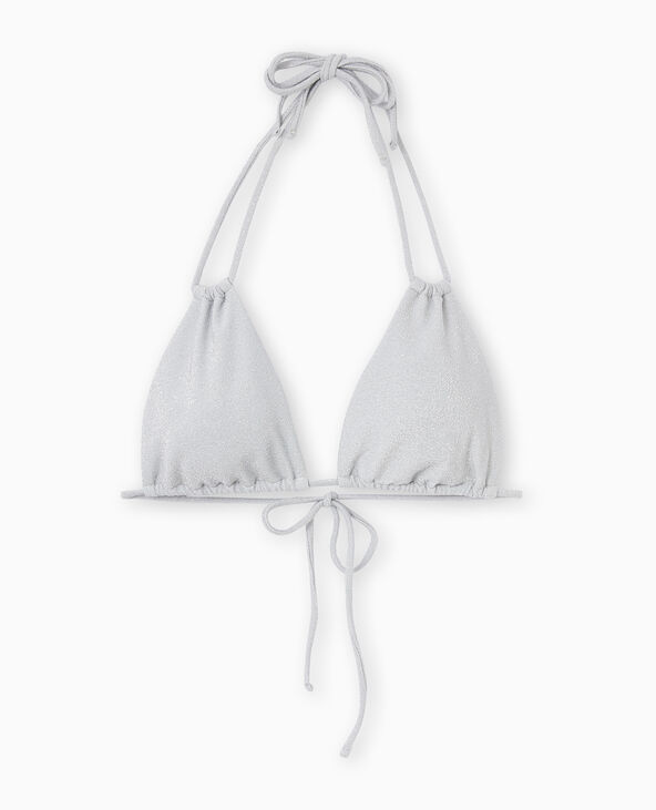 Haut de maillot de bain triangle multiposition argenté - Pimkie