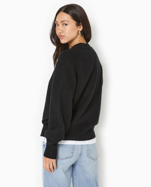 Pull oversize col rond manches raglans noir - Pimkie